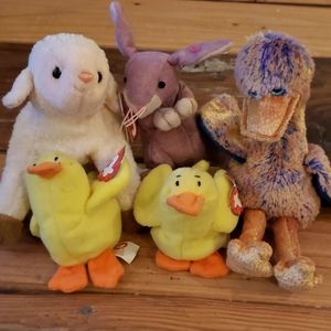 Vintage Beanie babies and Teeny Beanie Easter set